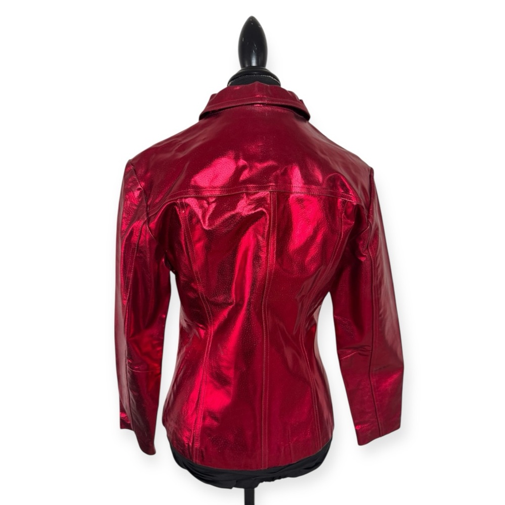 Vtg Maxima Metallic Leather Jacket - Picture 7 of 16